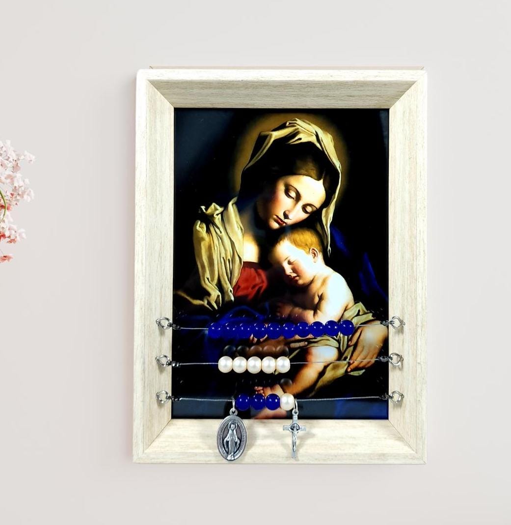 Mary Mother of God Abacus Rosary – Catholic Wedding Gift for Bride and Groom