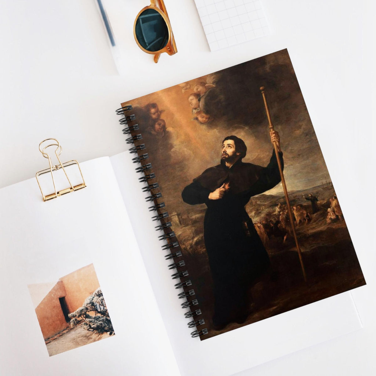 Saint Francis Xavier Confirmation journal, ruled Catholic adoration notebook — Catholic gift from Glory Be Gifts – view 5