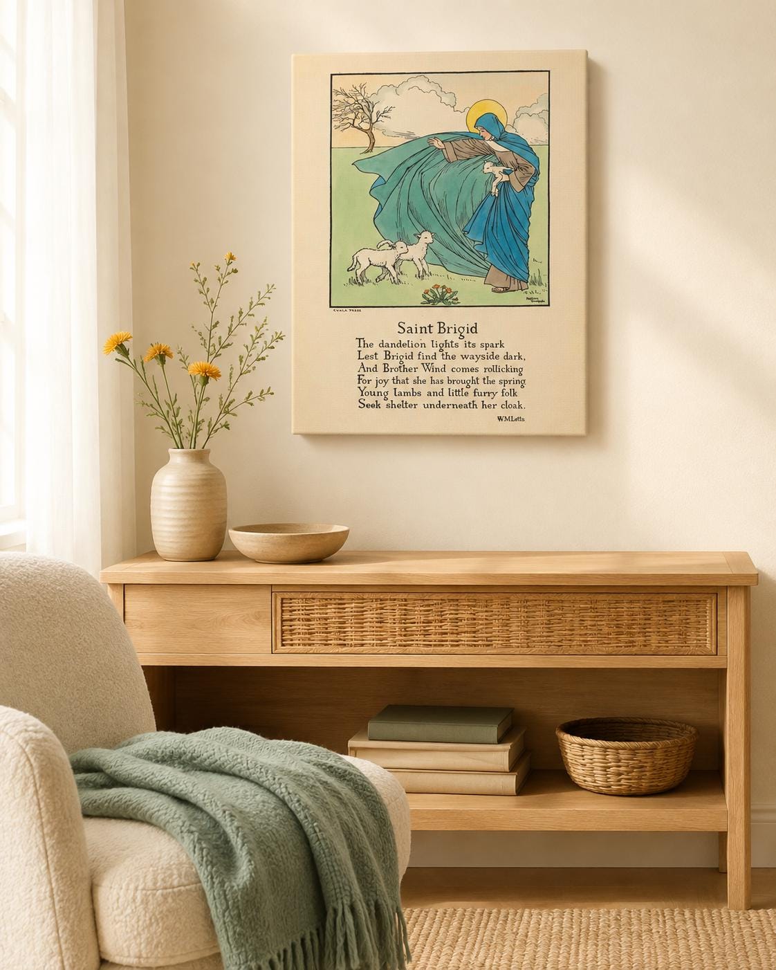 Saint Brigid Catholic Wall Art, Confirmation Gift