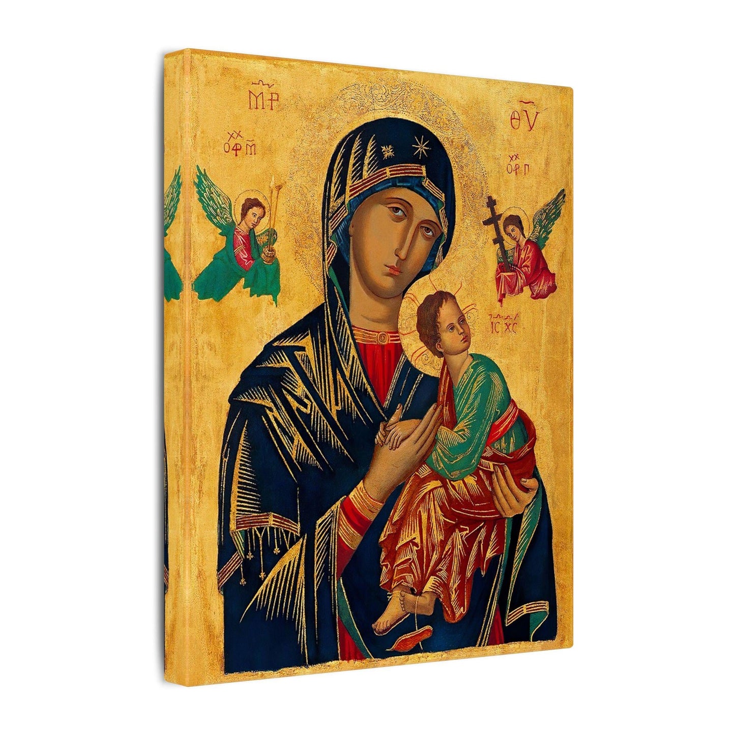 Our Lady of Perpetual Help Canvas Stretched Matte Religious Wall Art | Catholic Christmas