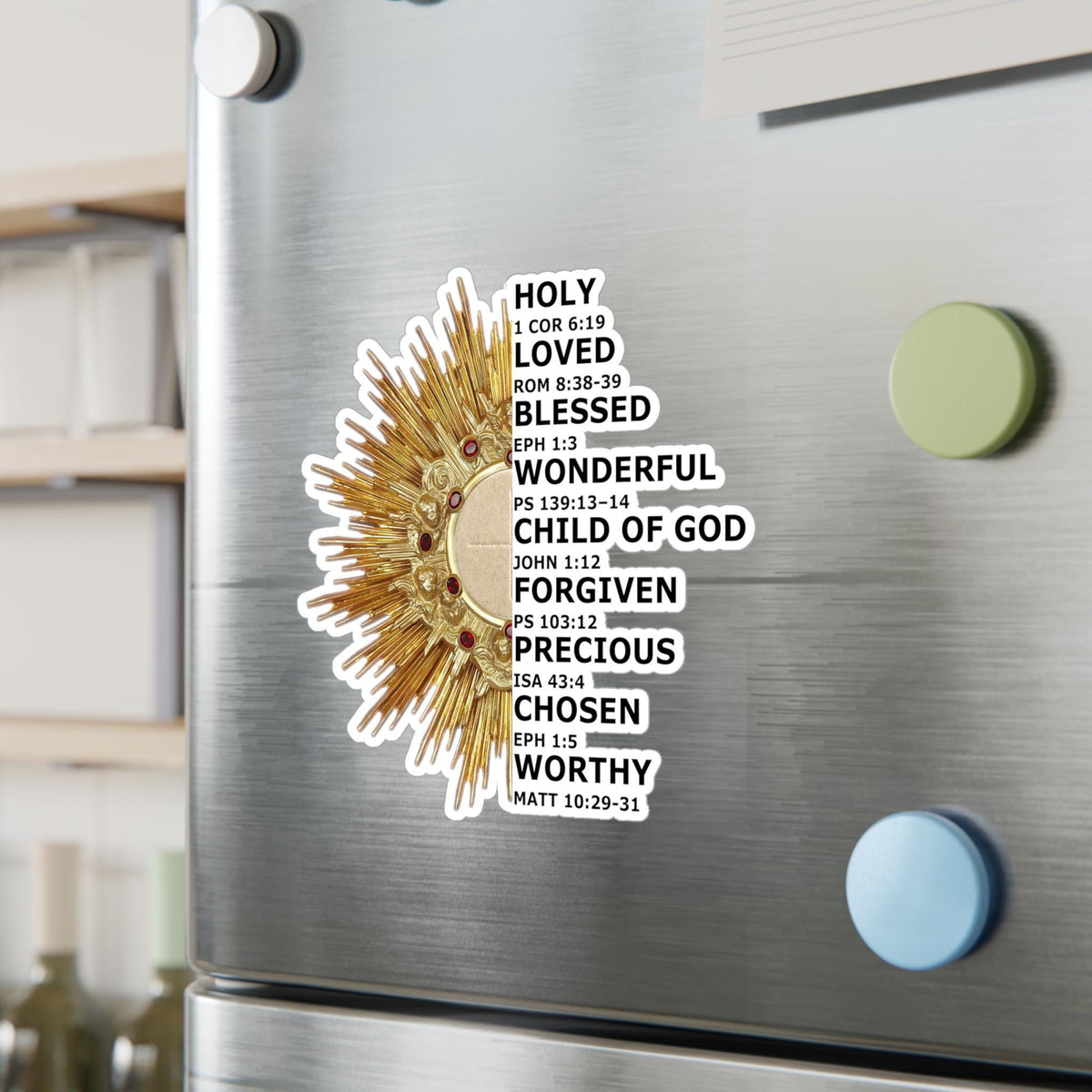You Are Bible Verse Sticker, Catholic Monstrance Decal