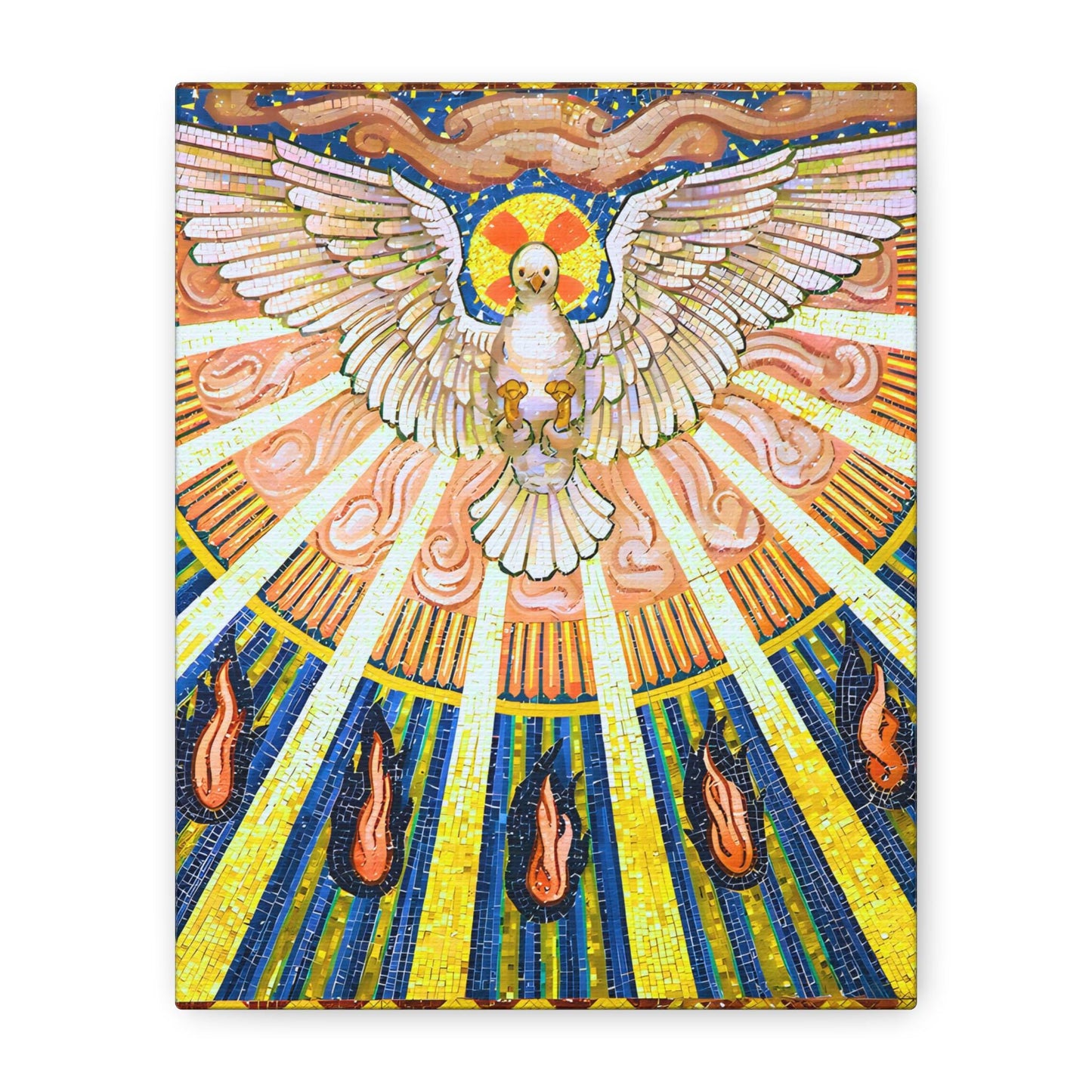 Holy Spirit Dove Mosaic Canvas Art | Catholic Pentecost Gift