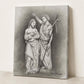 Baptism of Christ canvas print, sacred art sketch of John the Baptist and Jesus by Brian Kelliher — Catholic gift from Glory Be Gifts