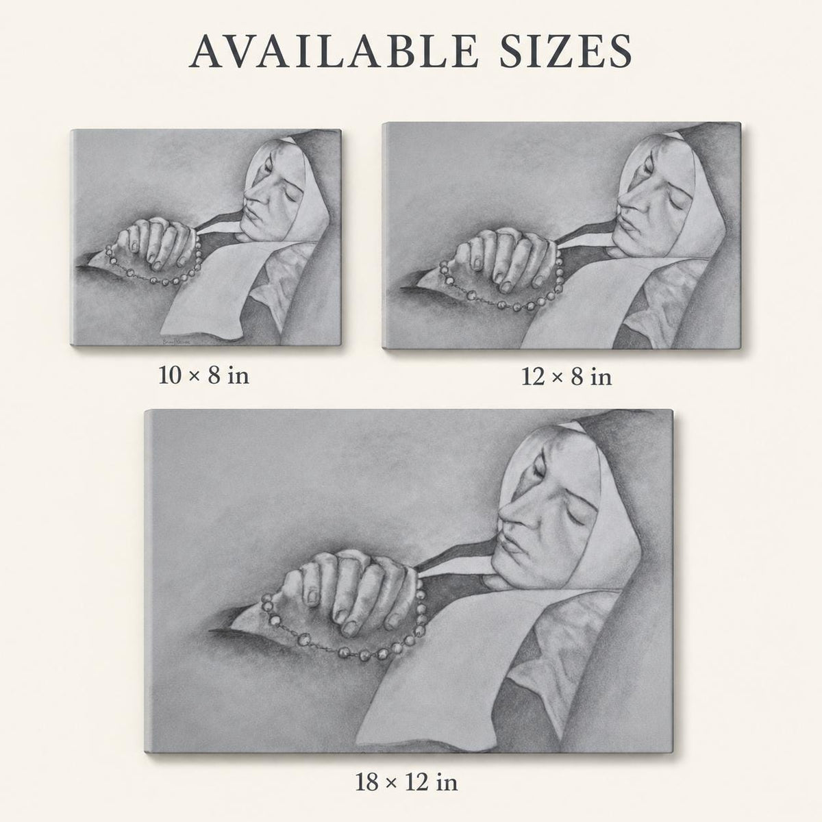 Saint Bernadette canvas print — additional product photo