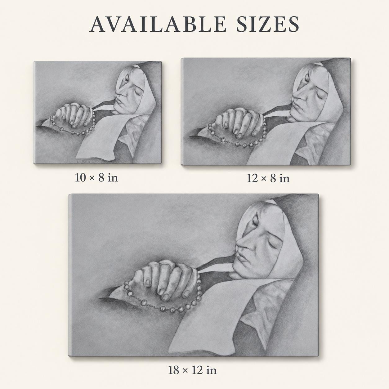 Saint Bernadette canvas print — additional product photo