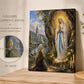 Our Lady of Lourdes canvas print, apparition to St. Bernadette at the grotto — Catholic gift from Glory Be Gifts – view 4