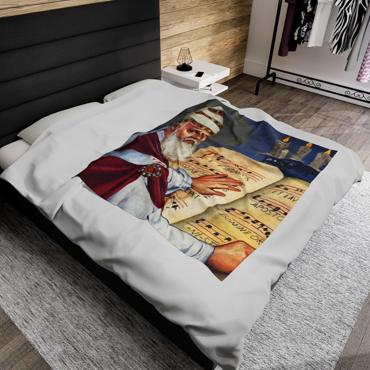 Saint Gregory the Great Plush Blanket | Catholic Gift