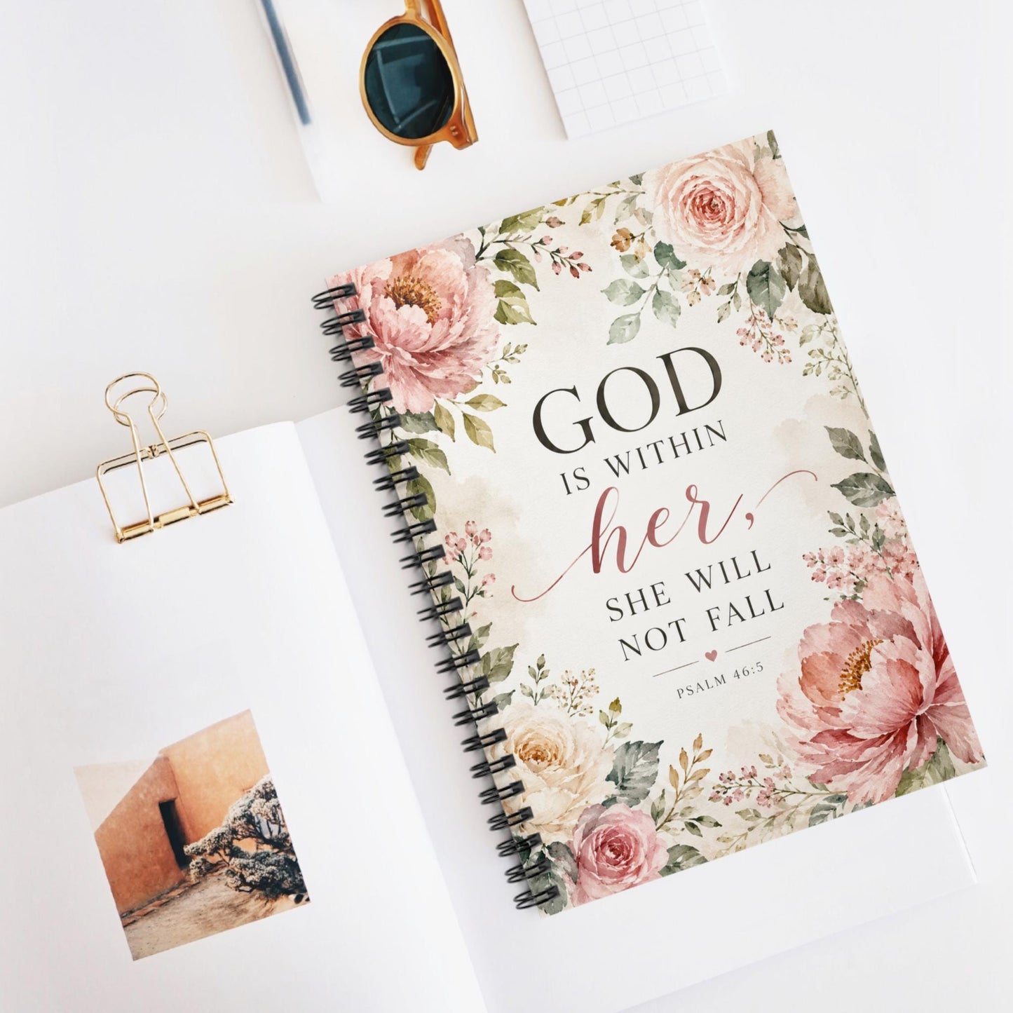 God Is Within Her Journal, Psalm 46:5 Christian Notebook