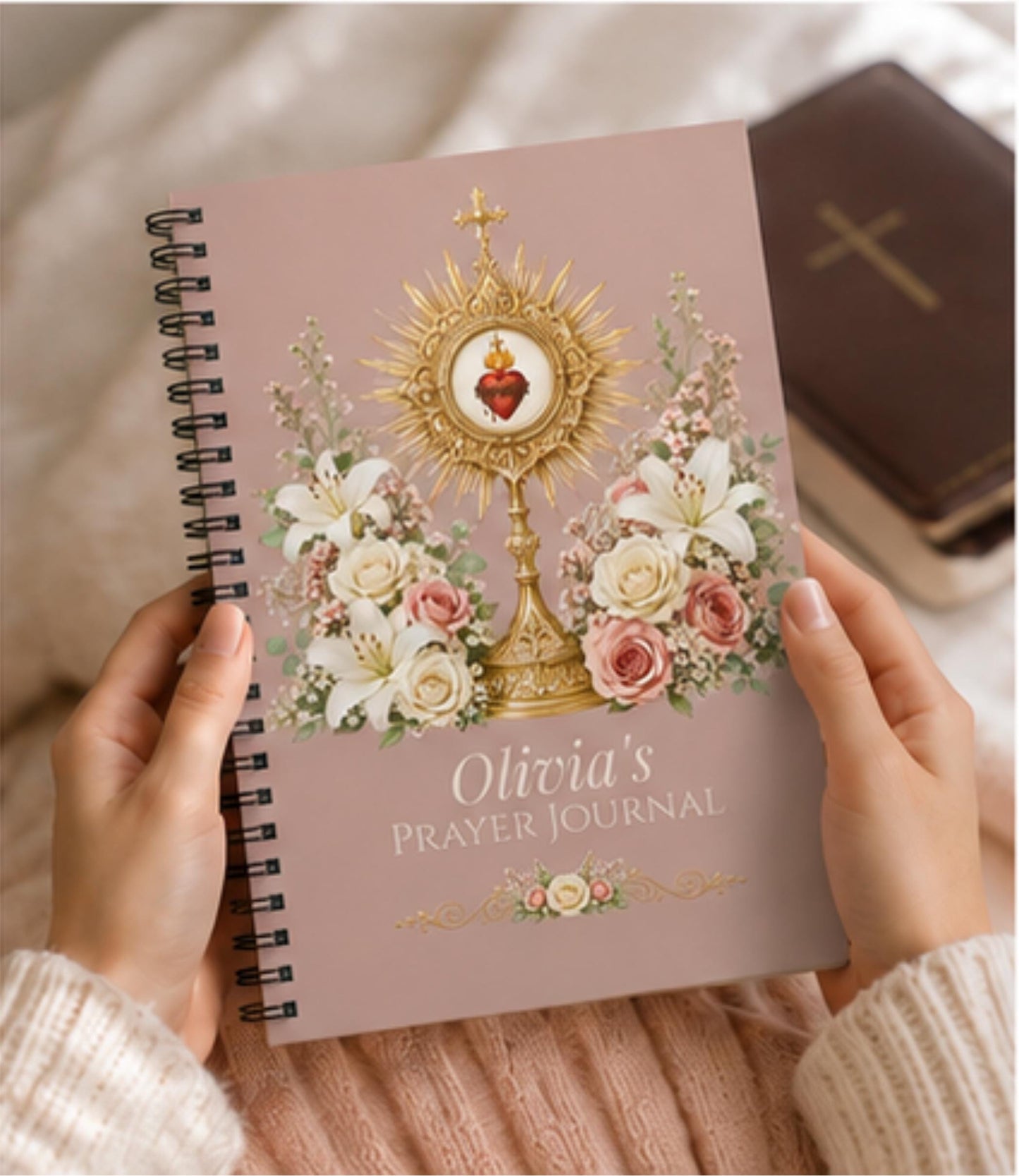 Personalized Sacred Heart Prayer Journal, Catholic Gift