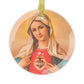 Immaculate Heart of Mary Catholic Glass Christmas Ornament,  Christmas Gift for Wife Mother Grandma Sister, Mary Queen of Heaven