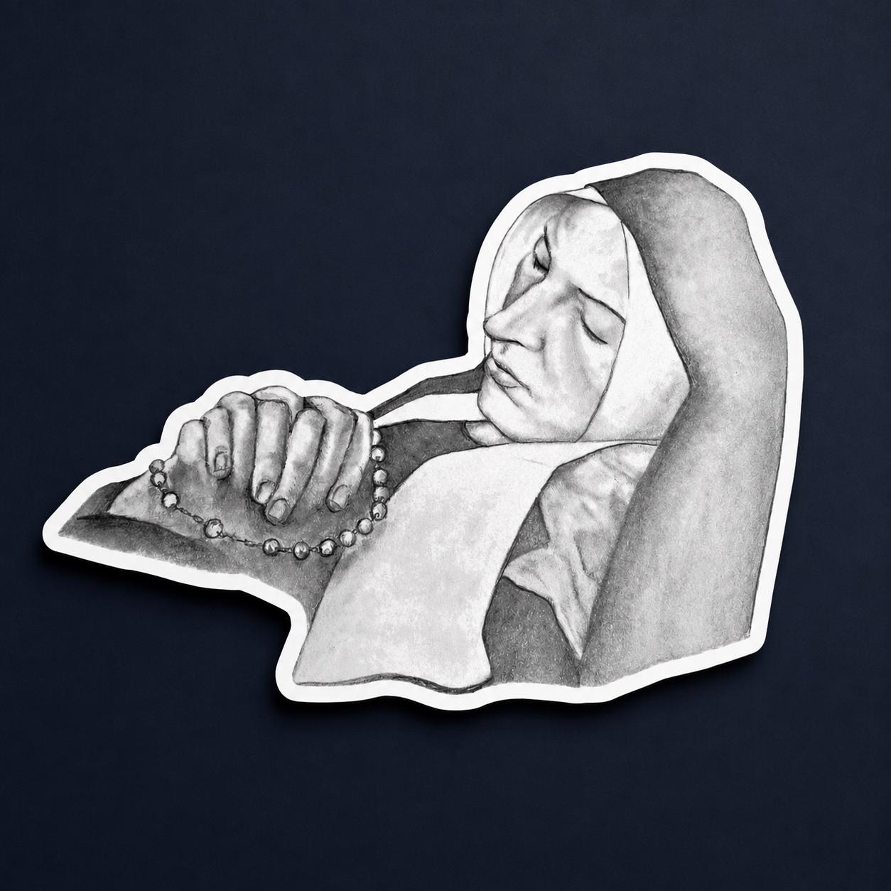 Saint Bernadette sticker — Catholic gift from Glory Be Gifts