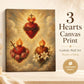 Three Hearts canvas print of the Holy Family — Sacred Heart of Jesus, Immaculate Heart of Mary, Chaste Heart of Joseph — Catholic gift from Glory Be Gifts