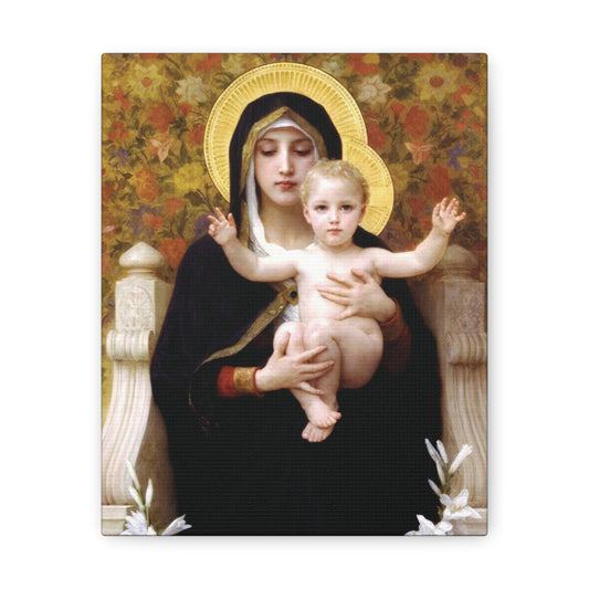 Mary Queen of Heaven Catholic Canvas Print, Prayer Altar Decor