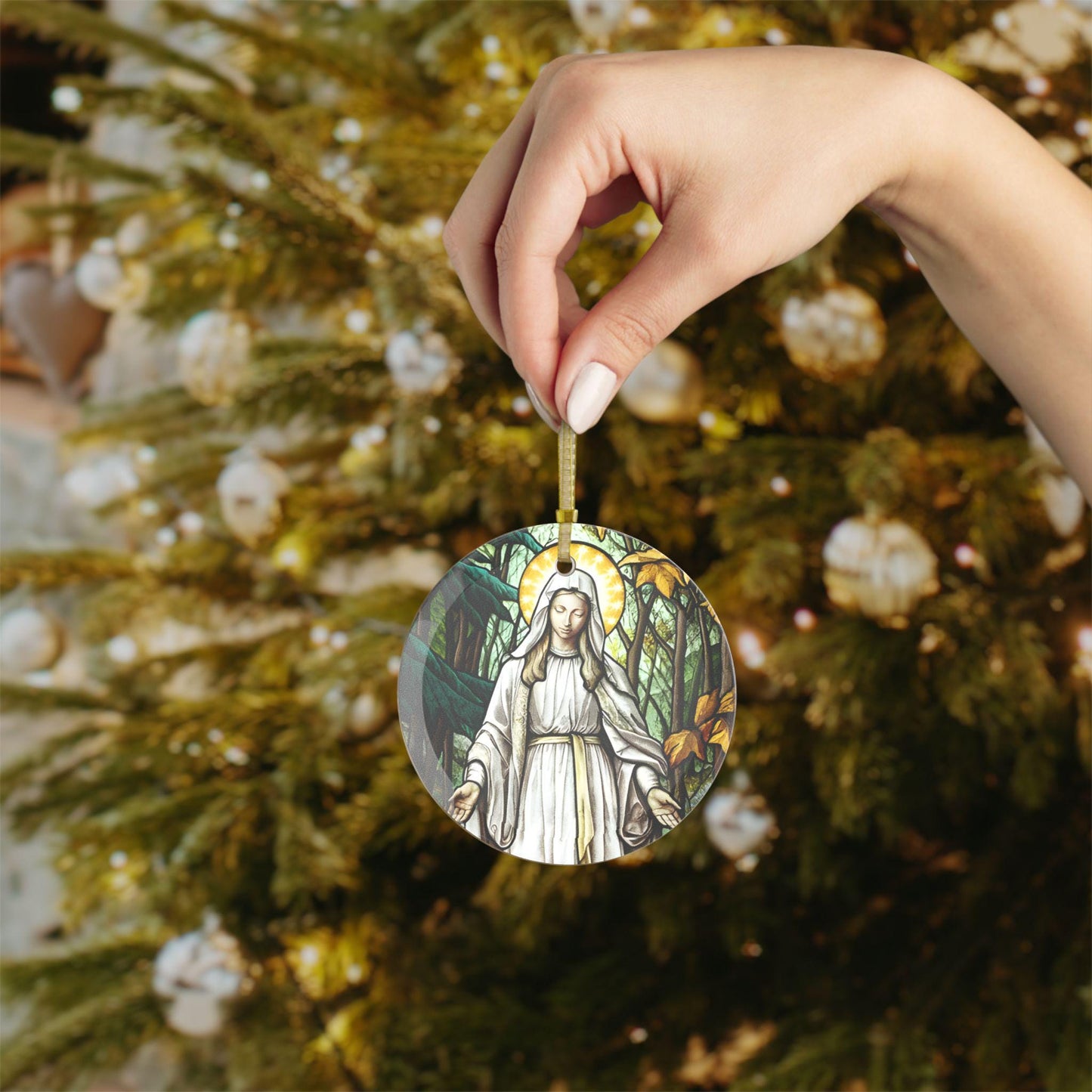 Our Lady of Champion Glass Ornament, Catholic Christmas Gift