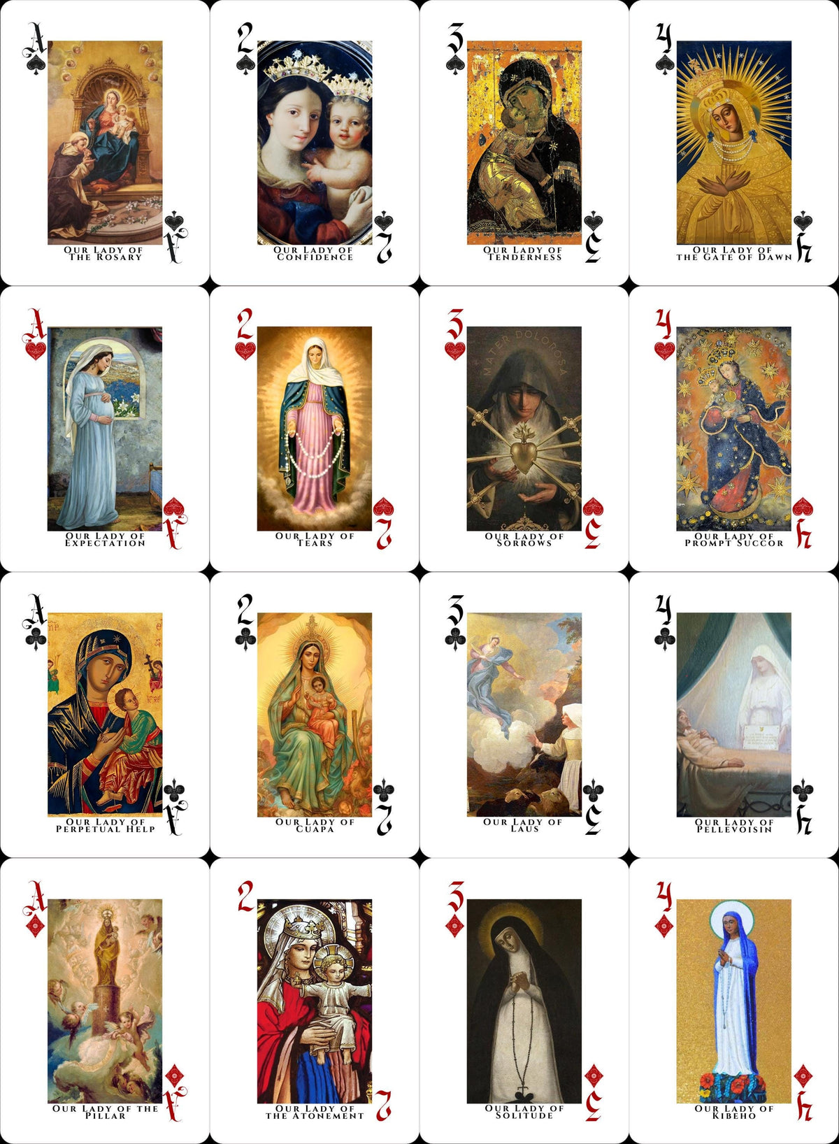Our Lady playing cards deck featuring 52 unique Marian images — Catholic gift from Glory Be Gifts – view 5