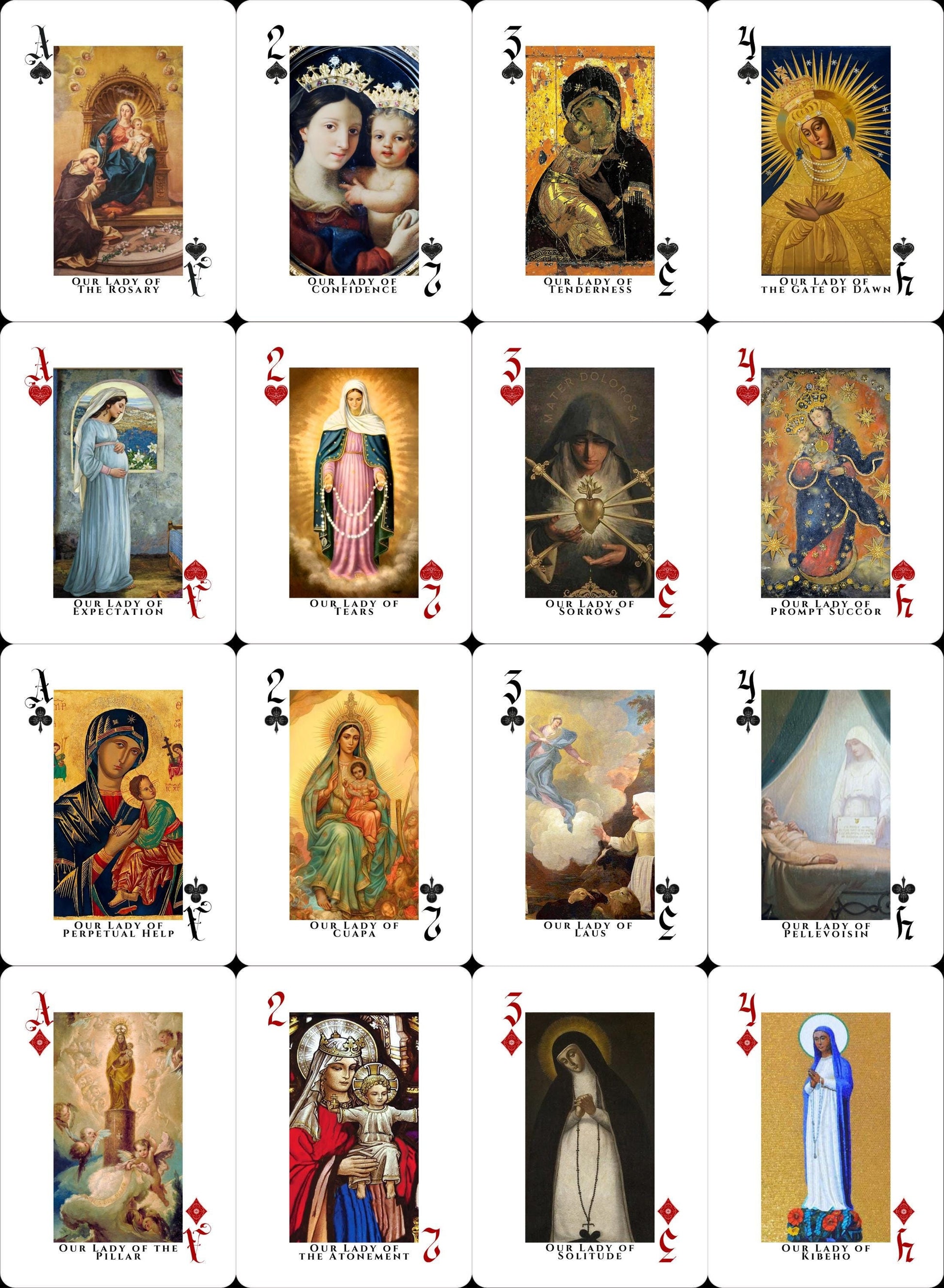 Our Lady playing cards deck featuring 52 unique Marian images — Catholic gift from Glory Be Gifts – view 5