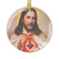 Sacred Heart of Jesus Catholic Glass Christmas Ornament,  Christmas Gift for Wife Mother Grandma Sister, Christ the King