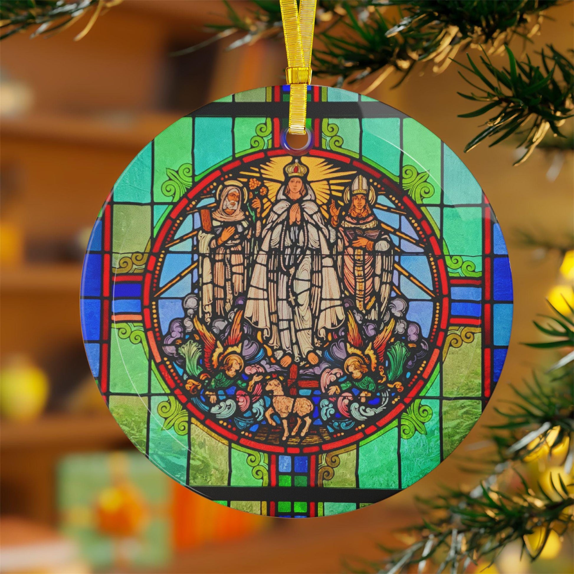 Our Lady of Knock glass ornament — additional product photo