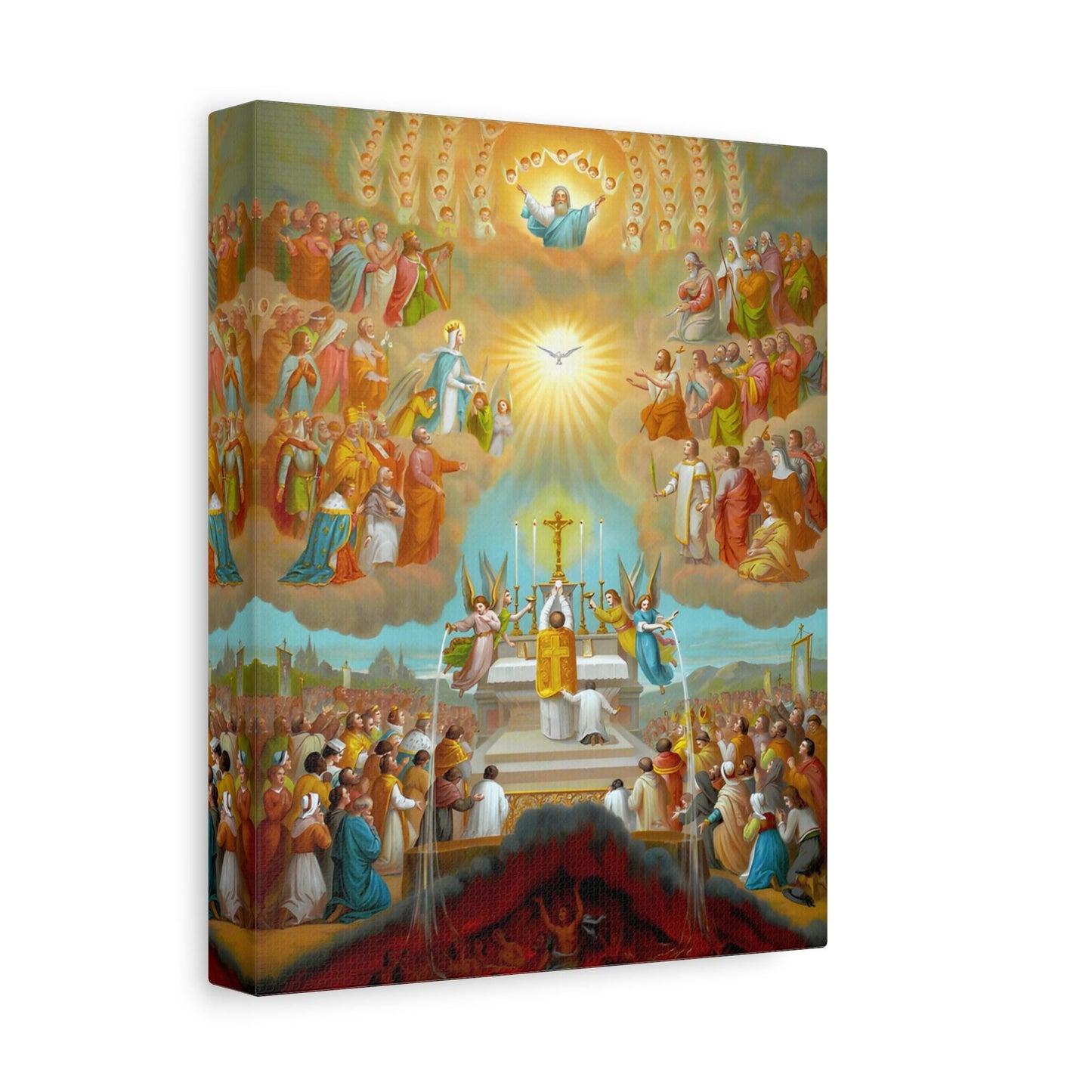 Communion of Saints Canvas, Catholic Mass Art, Holy Souls