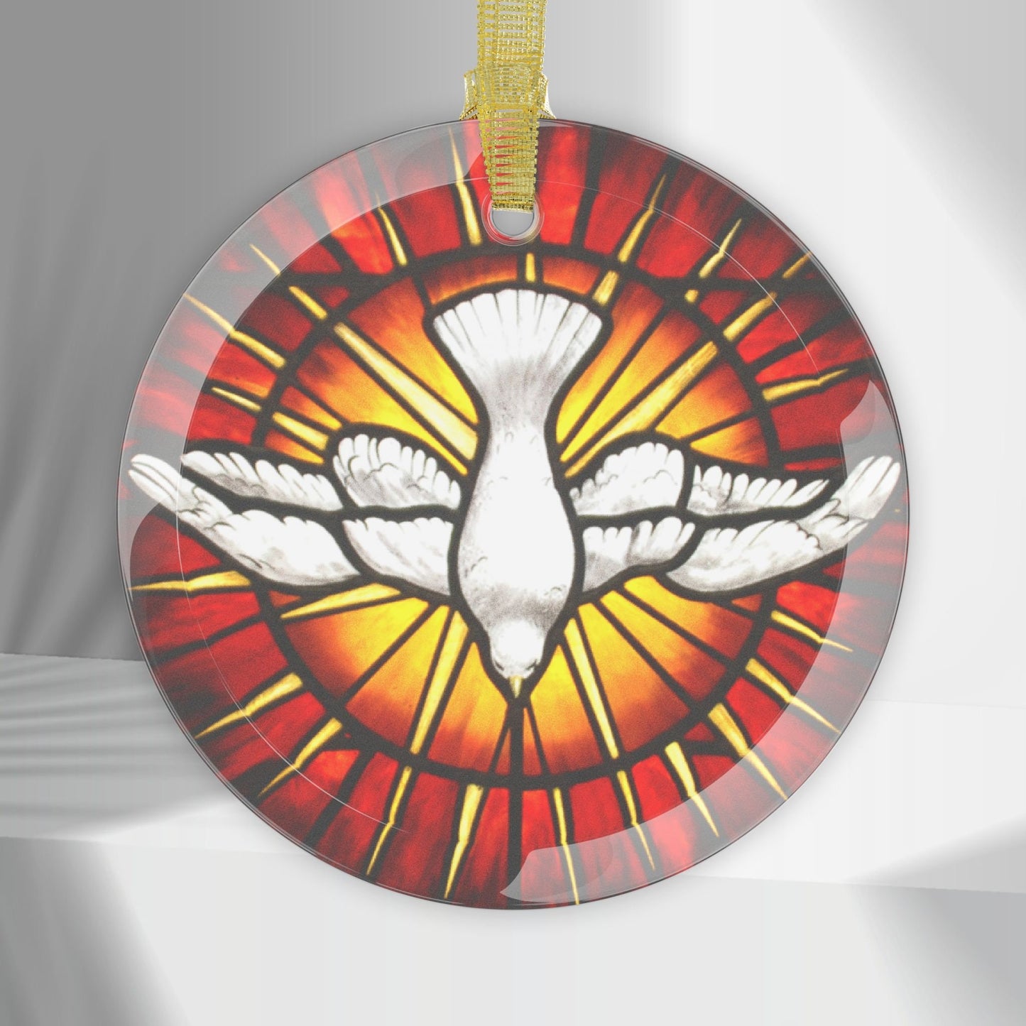 St Peter's Basilica Holy Spirit Glass Ornament, Confirmation Gift