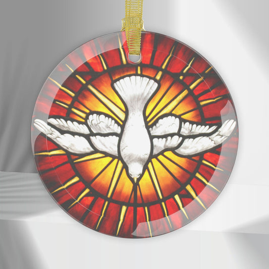 St Peter's Basilica Holy Spirit Glass Ornament, Baptism Confirmation Gift for Student, Catechuman
