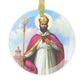 Saint Cyprian Catholic Glass Christmas Ornament