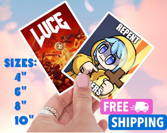 Funny Luce Doom Catholic Jubilee Year Sticker | Waterproof Religious Vinyl Decal | Luce Mascot Sticker for Car, Laptop, Water Bottle