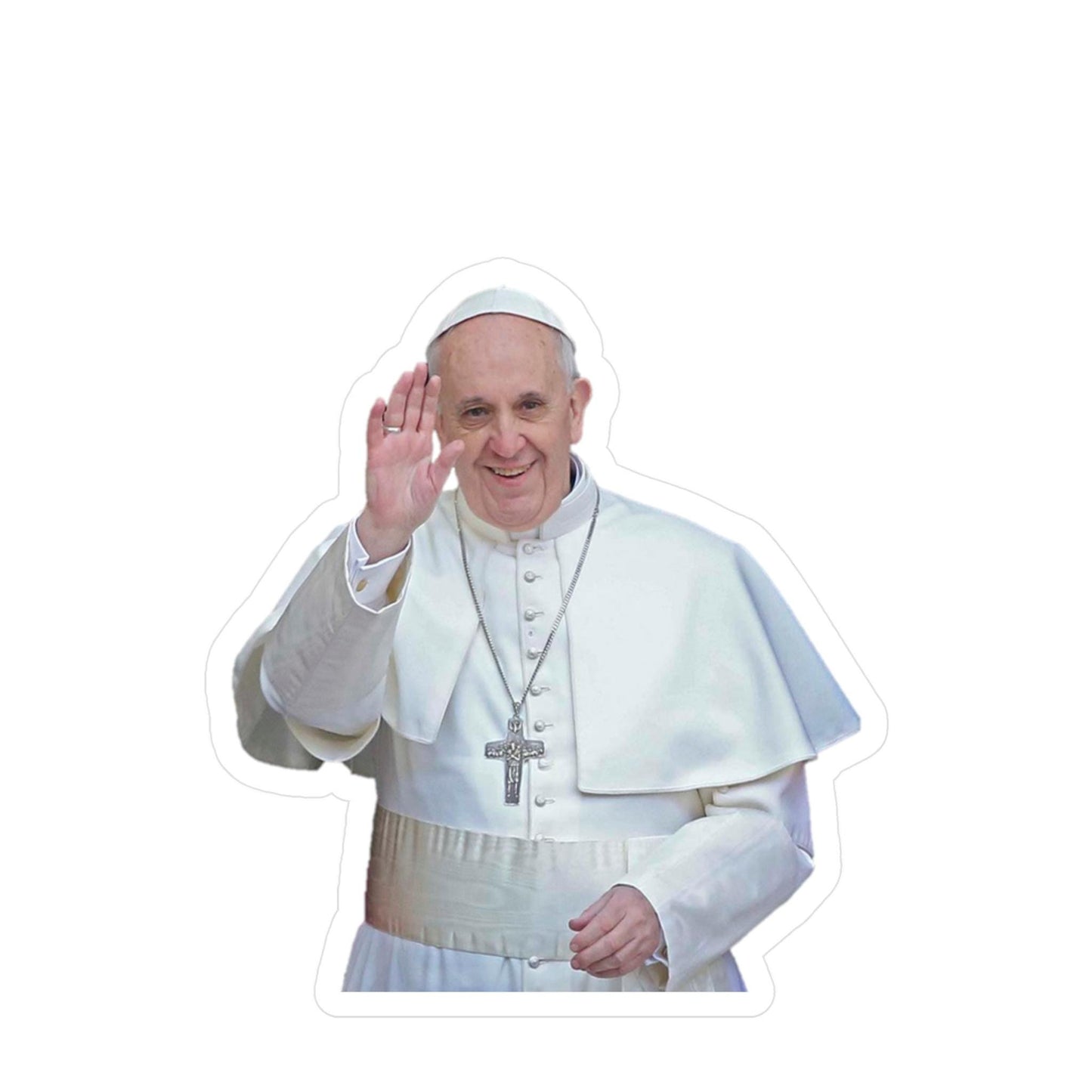 Pope Francis Waving Vinyl Decal Sticker