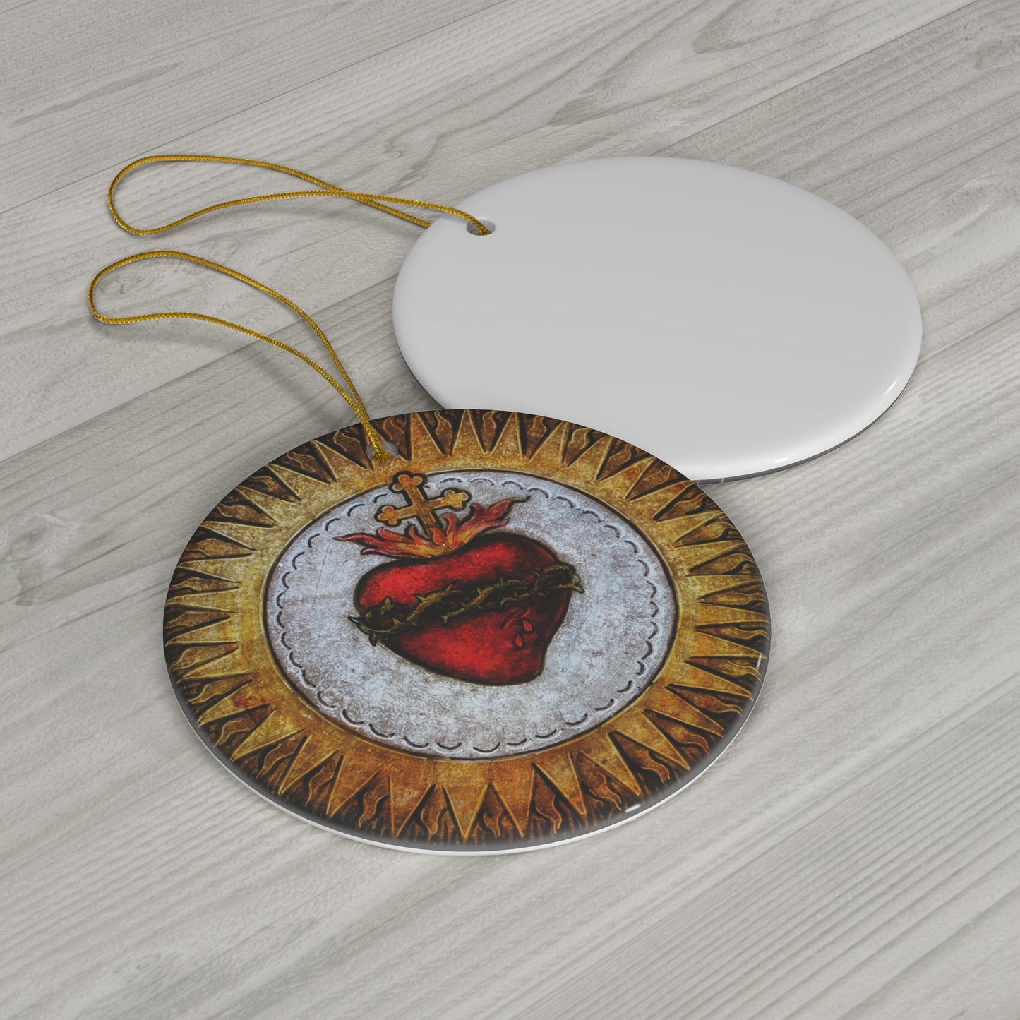 Sacred Heart of Jesus Ceramic Christmas Ornament