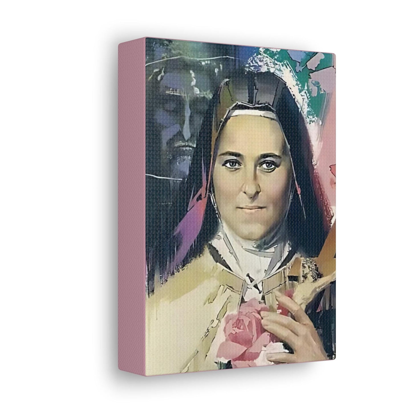 Saint Thérèse of Lisieux canvas print, Little Flower devotional art — Catholic gift from Glory Be Gifts – view 2