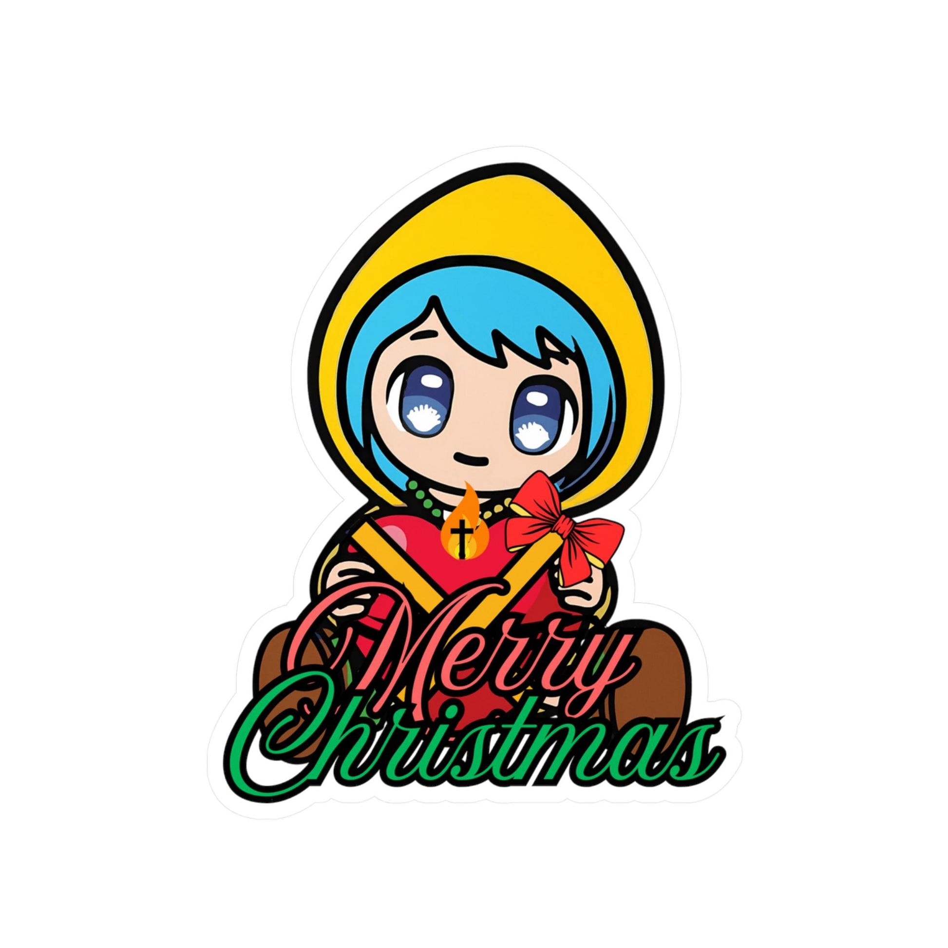 Christmas Luce Jubilee Year mascot sticker, waterproof vinyl decal — Catholic gift from Glory Be Gifts – view 2