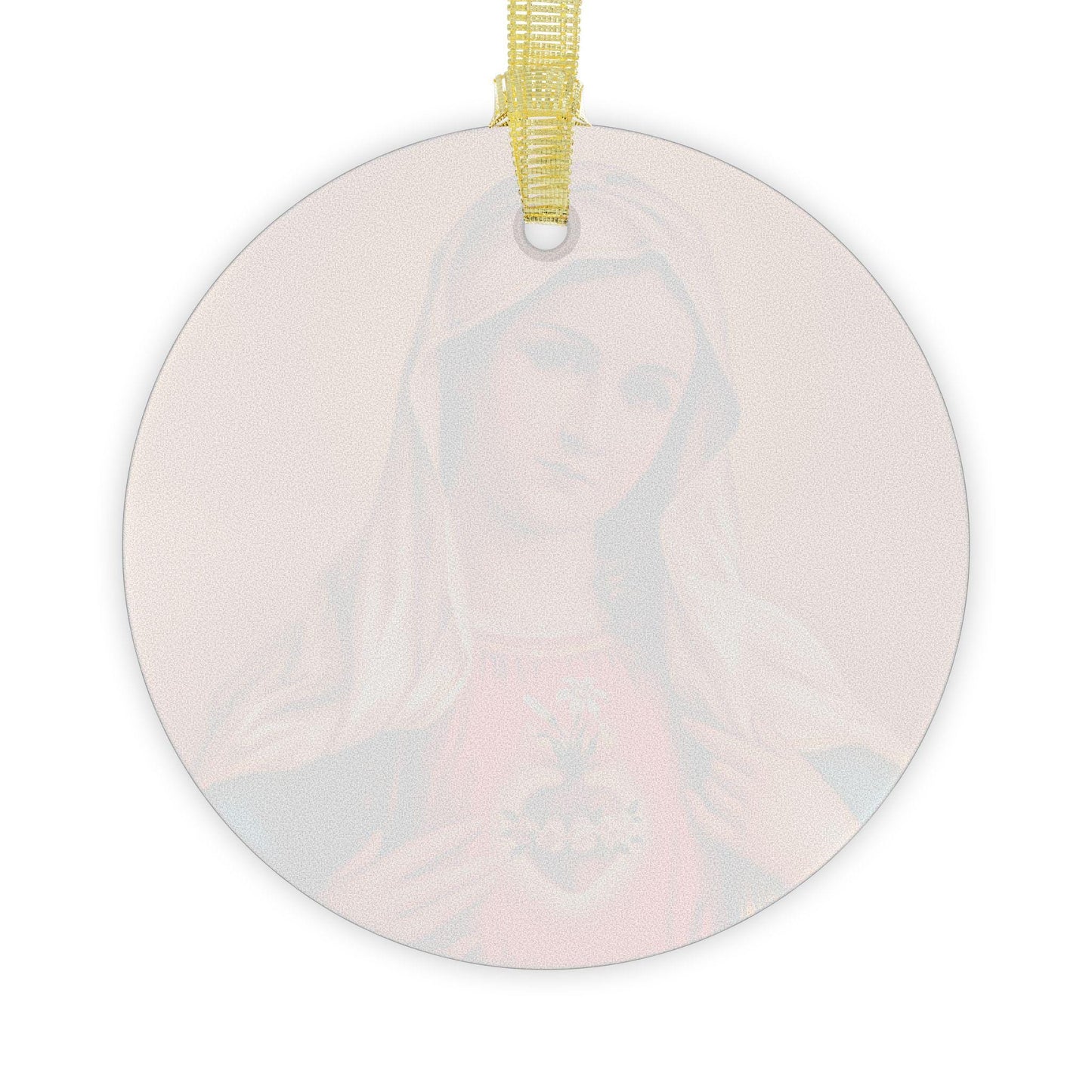 Immaculate Heart of Mary Catholic Glass Christmas Ornament,  Christmas Gift for Wife Mother Grandma Sister, Mary Queen of Heaven