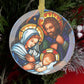 Stained Glass Nativity Ornament, Catholic Christmas Gift