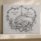Personalized wedding canvas print, rosary heart and praying hands sacred art — Catholic gift from Glory Be Gifts – view 9