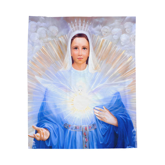 Mary Mother of the Eucharist Catholic Plush Blanket