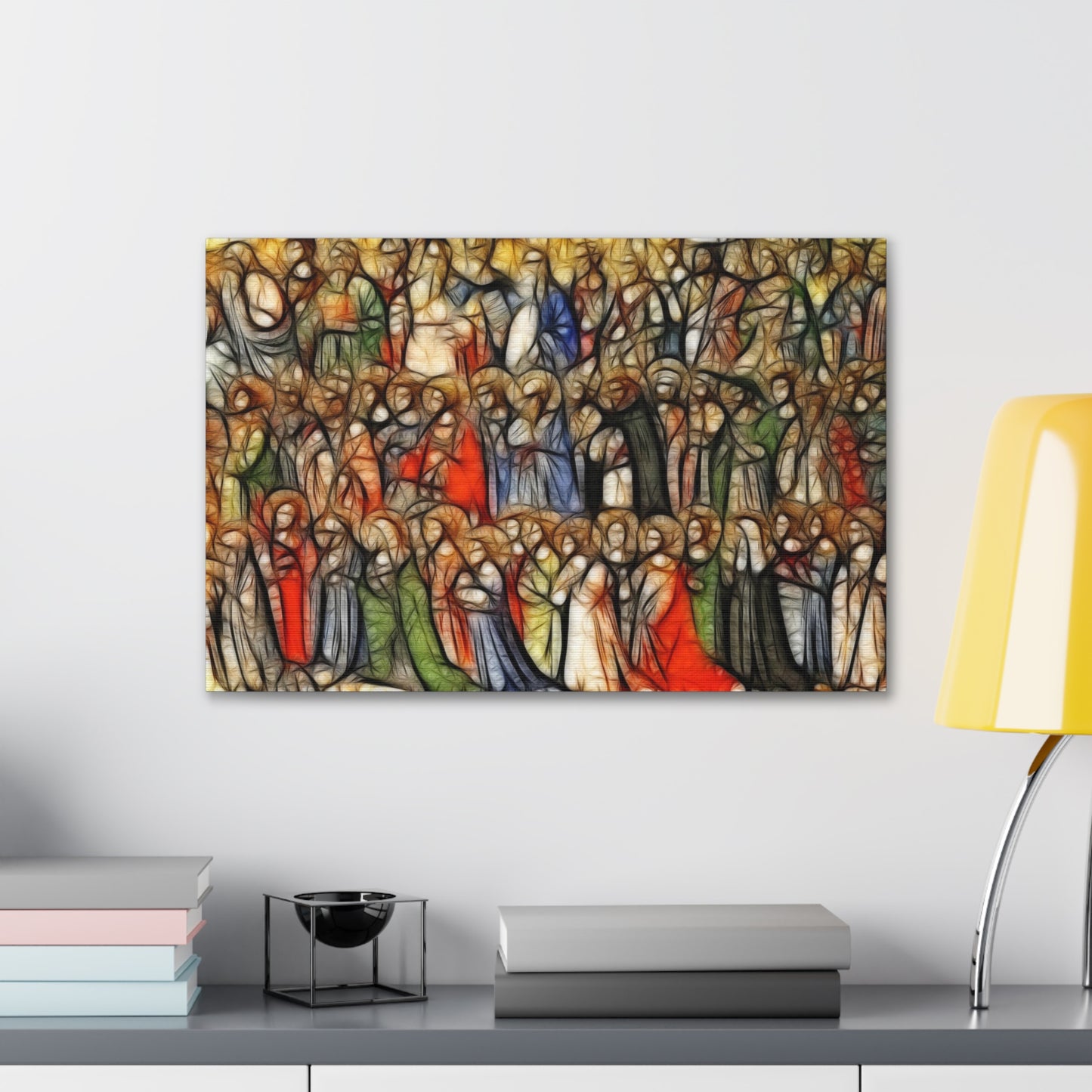 Communion of Saints Art in Watercolor Inspiring Canvas Print, Catholic All Saints Canvas Art All Hallows Eve Home Decor, Catholic Devotion All Saints Day