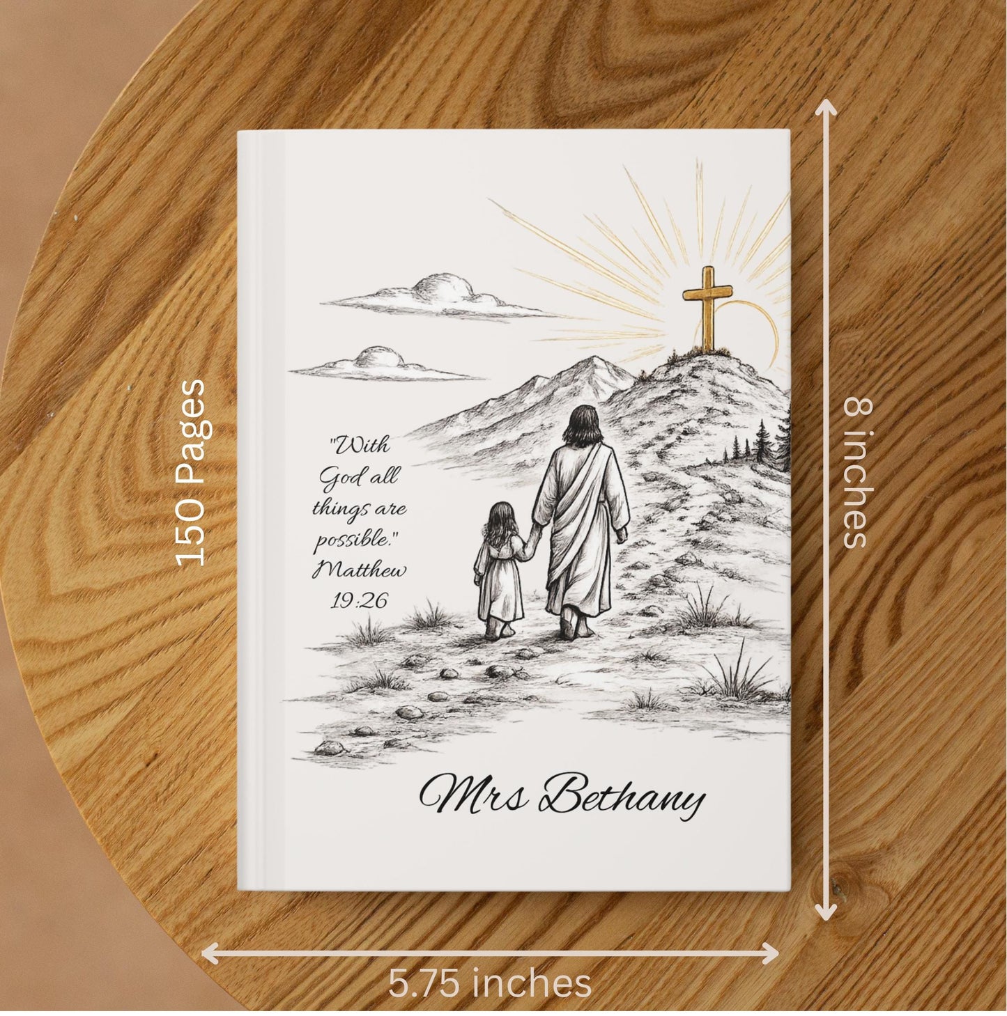Personalized Walking with Jesus Hardcover Journal | Faith Gift