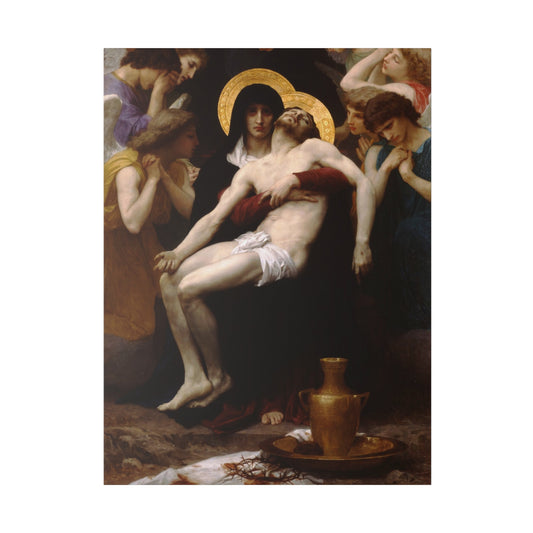 The Pieta Catholic Canvas Print - William Bouguereau - The Sorrows of Mary, The Crucifixion and Burial of Jesus