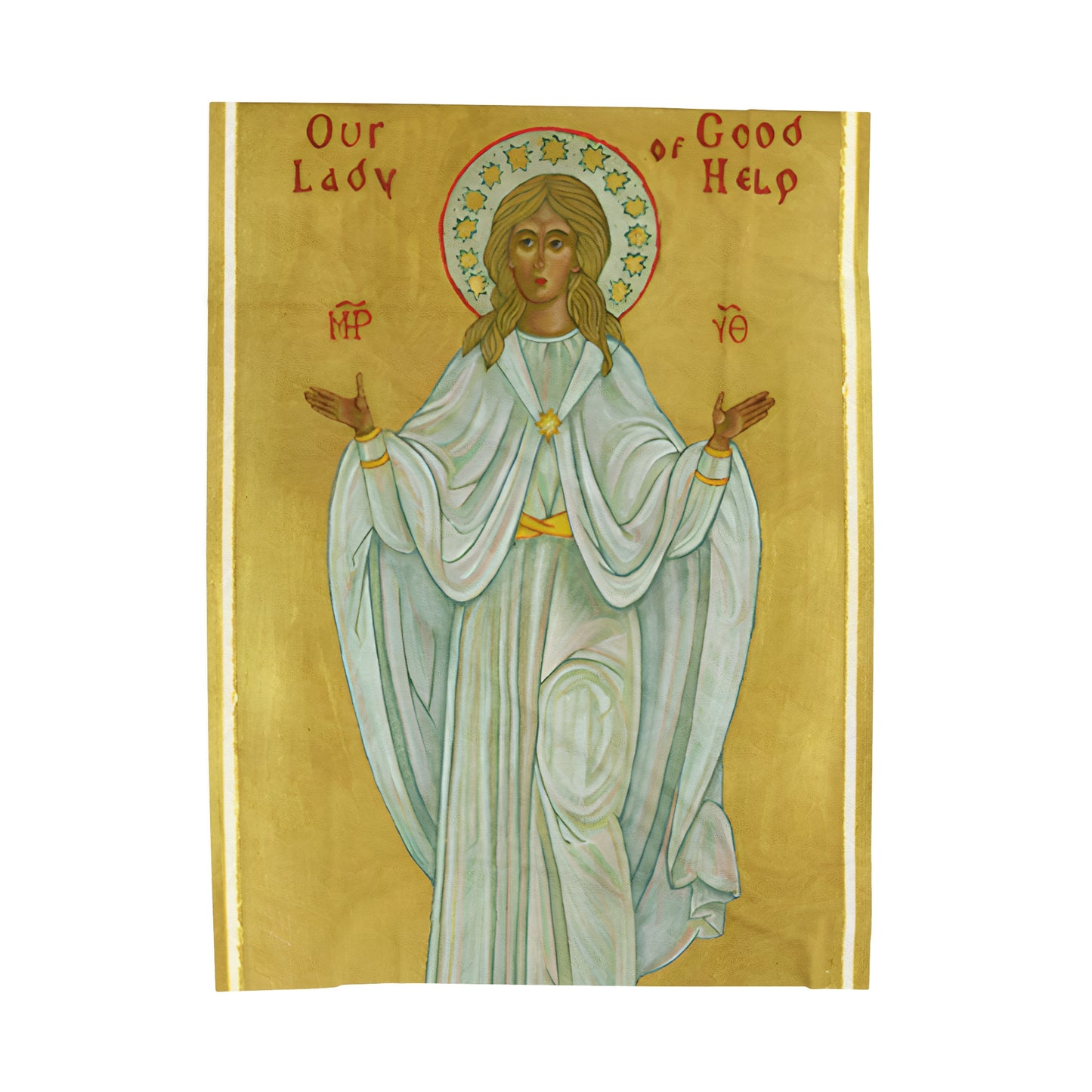 Our Lady of Good Help Our Lady of Champion Catholic Blanket, Religious Plush Velveteen Blanket, Mary Mother of God Catholic Gift Idea,