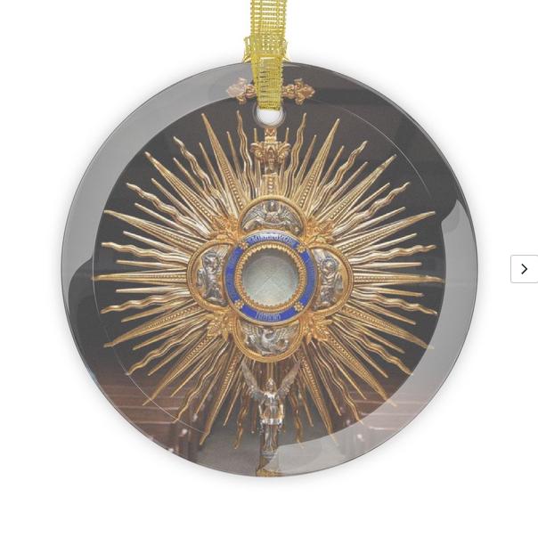 Catholic Christmas Ornament, Sacred Heart of Jesus, Monstrance Glass Ornament, Gift for Mom Grandma, Eucharistic Adoration Gift, Catholic
