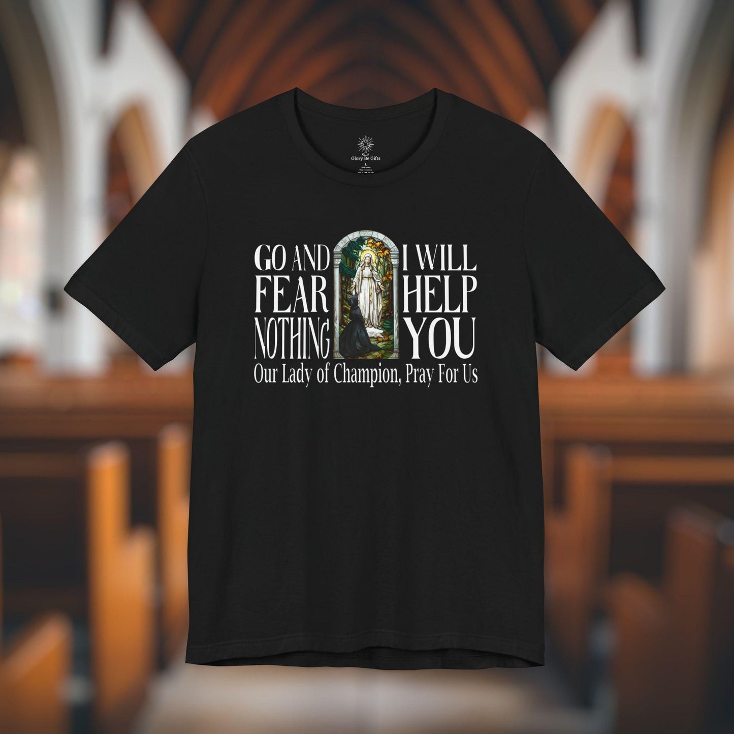 Our Lady of Champion Catholic Tee, Champion Wisconsin Shrine