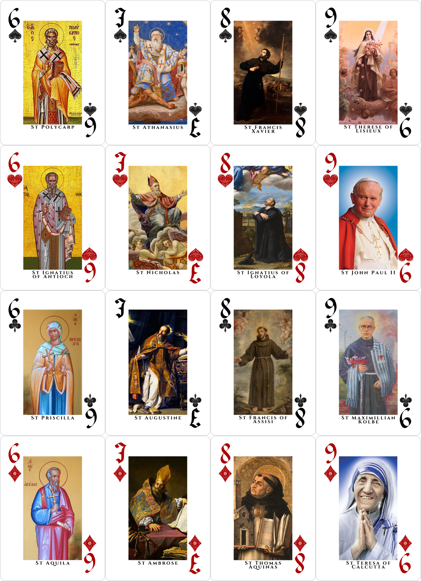 Catholic Saints Playing Cards