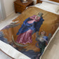 Immaculate Conception Fuzzy Blanket, Catholic Christmas Gift