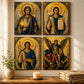 Four Archangels Canvas Wall Art Set, Catholic Icon Print