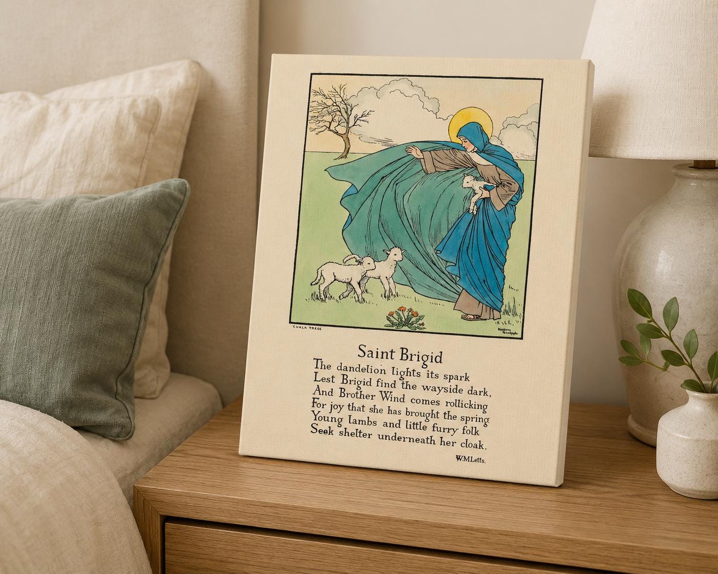 Saint Brigid Catholic Wall Art, Confirmation Gift