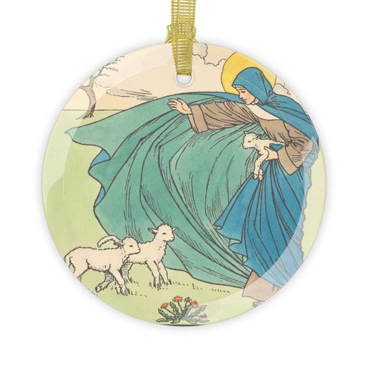 Saint Brigid Glass Christmas Ornament, Religious Gift Idea for wife girlfriend, Traditional Catholic Poem Art, catholic marriage