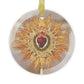 Sacred Heart of Jesus Glass Ornament, Catholic Ornament Gift for mom grandma dad, Monstrance Art Eucharistic Adoration