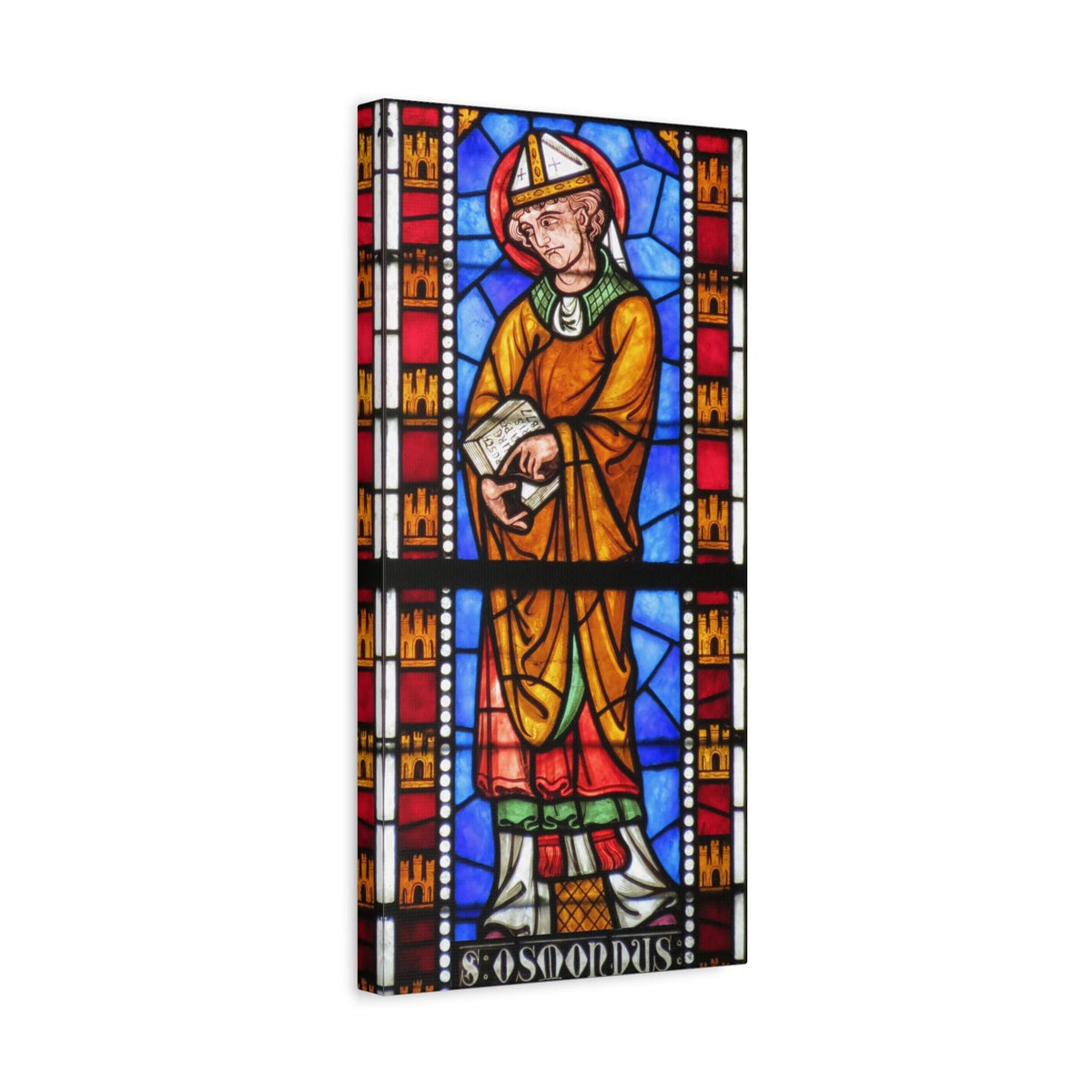 Saint Osmund Catholic Canvas Print, Prayer Altar Art