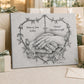 Personalized wedding canvas print, rosary heart and praying hands sacred art — Catholic gift from Glory Be Gifts