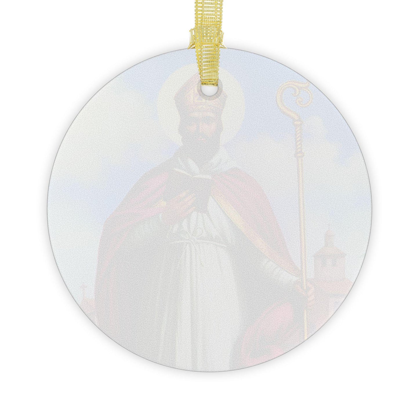 Saint Cyprian Catholic Glass Christmas Ornament